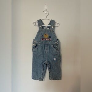 Vintage Kids Play classic railroad stripe overalls 6-9 months